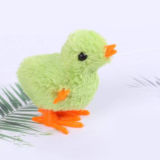Wind-up Toy Soft Plush Chick Shape Kids Clockwork Toy Creative Cartoon Jumping Toy for Children Teens Adults