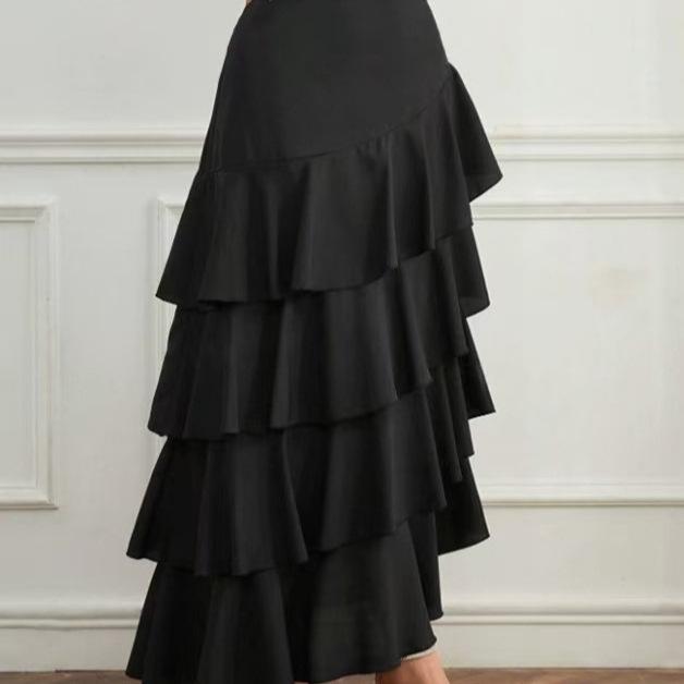 Europäisch-Amerikanischer Frühling/Sommer High-Waist Unregelmäßiger Midi Maxi Rock