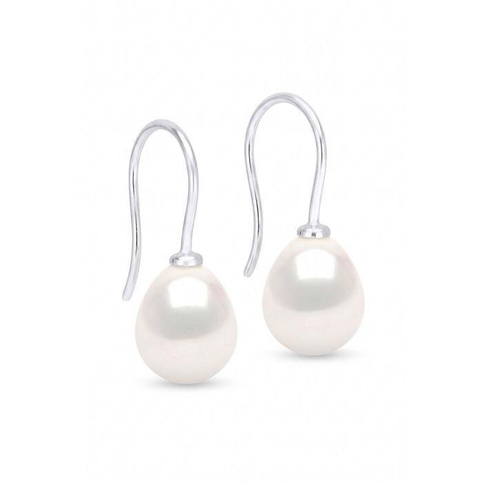 Boucles d'oreilles - PEARLS & COLORS - Pearls & Colors - Perle d'eau douce 8-9 mm - Or blanc 750/1000 - Pendant crochet