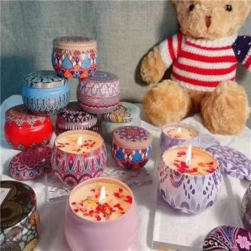 1pc soybean wax dried flower aromatherapy candle birthday gift fragrance