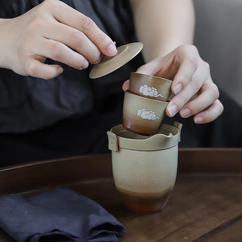 Auspicious Cloud Portable Ceramic Tea Set