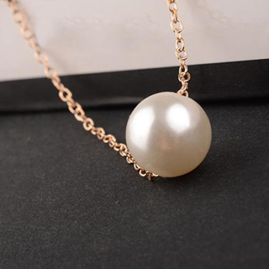 Women Fashion Simple Faux Pearl Golden Silver Alloy Choker Statement Collar Necklace