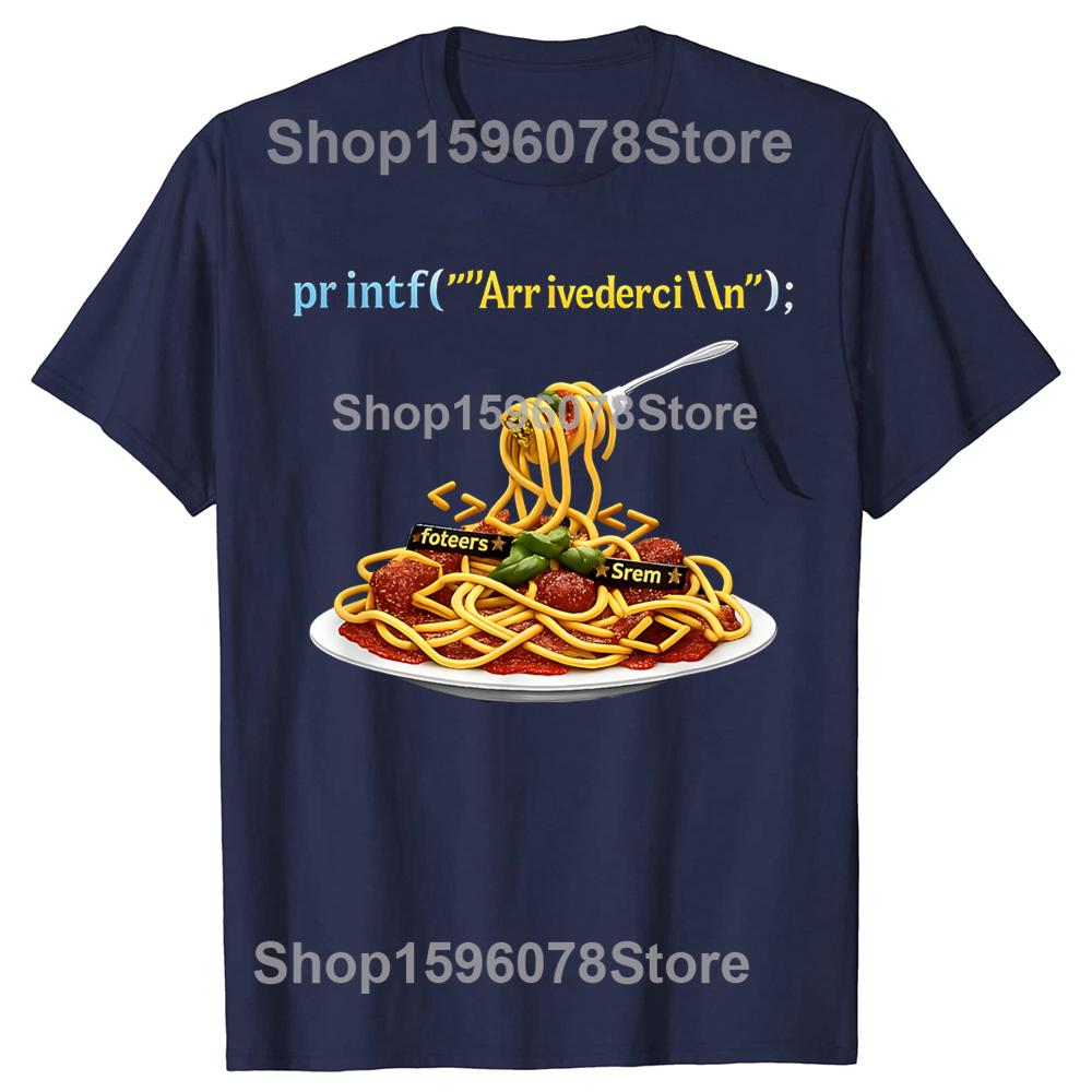 Programmer Adulting Humor Spaghetti Code T Shirts Men Pure Cotton Humor Streetwear Tee Shirt Short Sleeve Unisex Loose Clothing