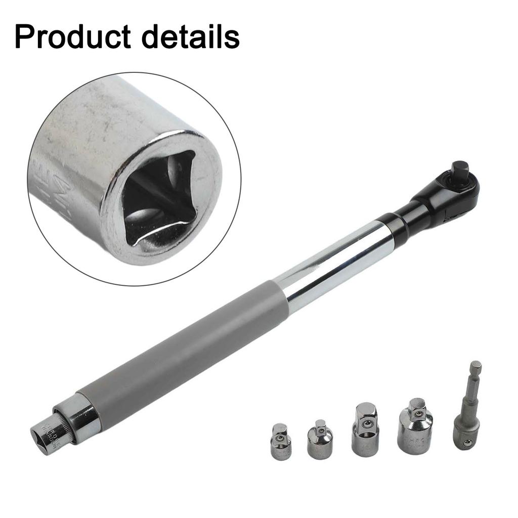 1/2in Offset Extension Wrench For Electric Ratchet Wrench Extender For Tight Spaces With 3/8'' 1/4'' Square Drive Adapters