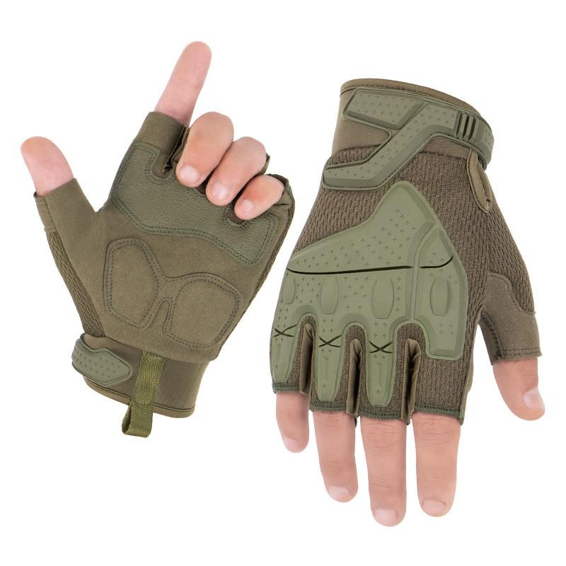 Half-Finger Tactical Gloves Cycling Outdoor Sports Anti-Slip Shockproof Durable Knit Fabric Use