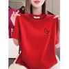 Women's Plus Size Printed Round Neck T-Shirt - Summer Casual Loose Fit, Slimming, High-End