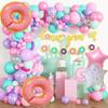 Donut Birthday Party Decorations Including Donut Balloon Garlands Banners In Pink Blue Perfect for Sweet Birthday Party Decor
