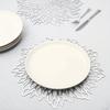 10pcs Elegant Golden & Silvery Placemats Suitable for - Luxury Round Table S with Golden Leaf & Vine Design, Durable PP Plastic Table Protectors