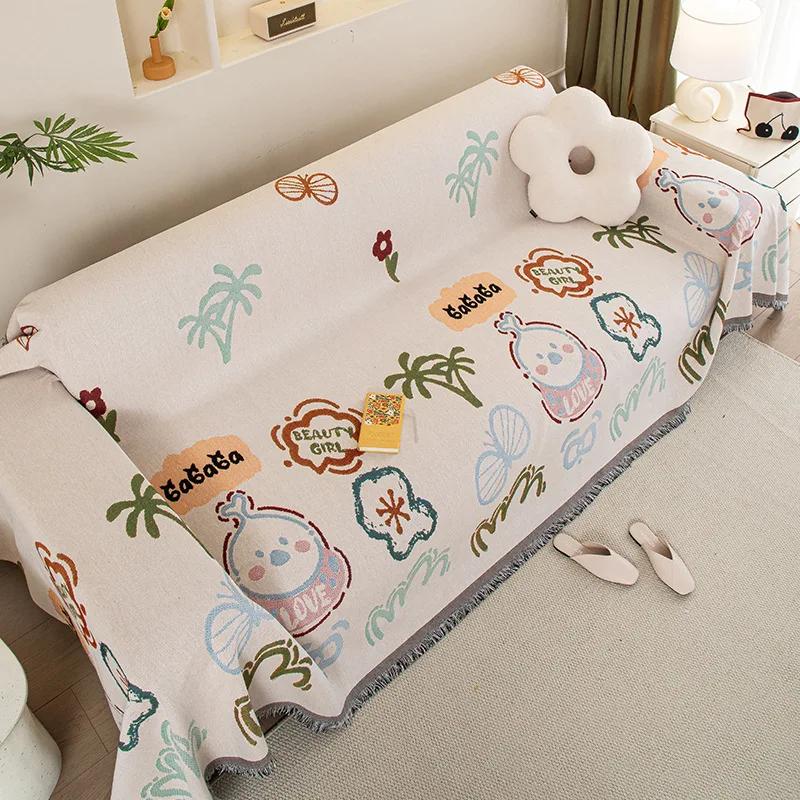 Universal Creative cartoon Couch Towel Full Cloth Cover Four Seasons Sofa Carpet Non-Slip Cover Blanket Proof Cat Scratch