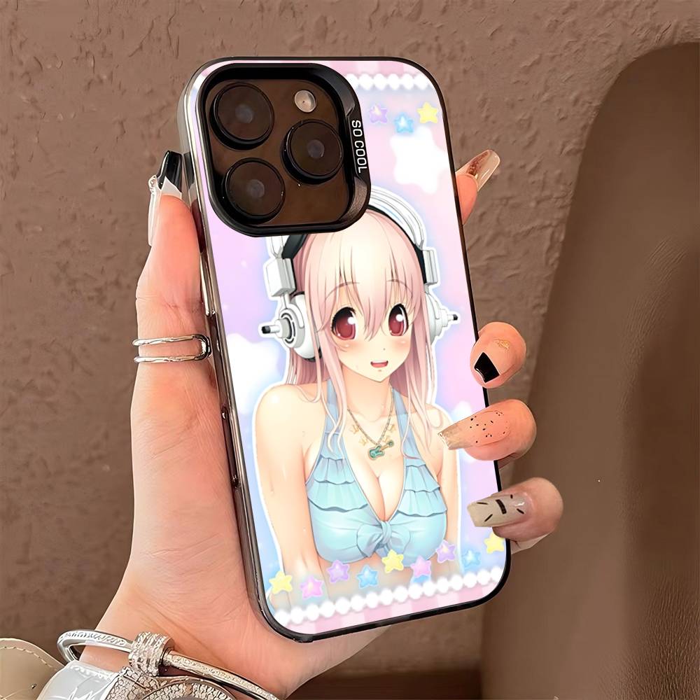 Classic Virtual Singer Super S-Sonico Phone Case Color Silver Shell For LPhone 17 16 16e 15 14 13 12 11 Pro Max Plus
