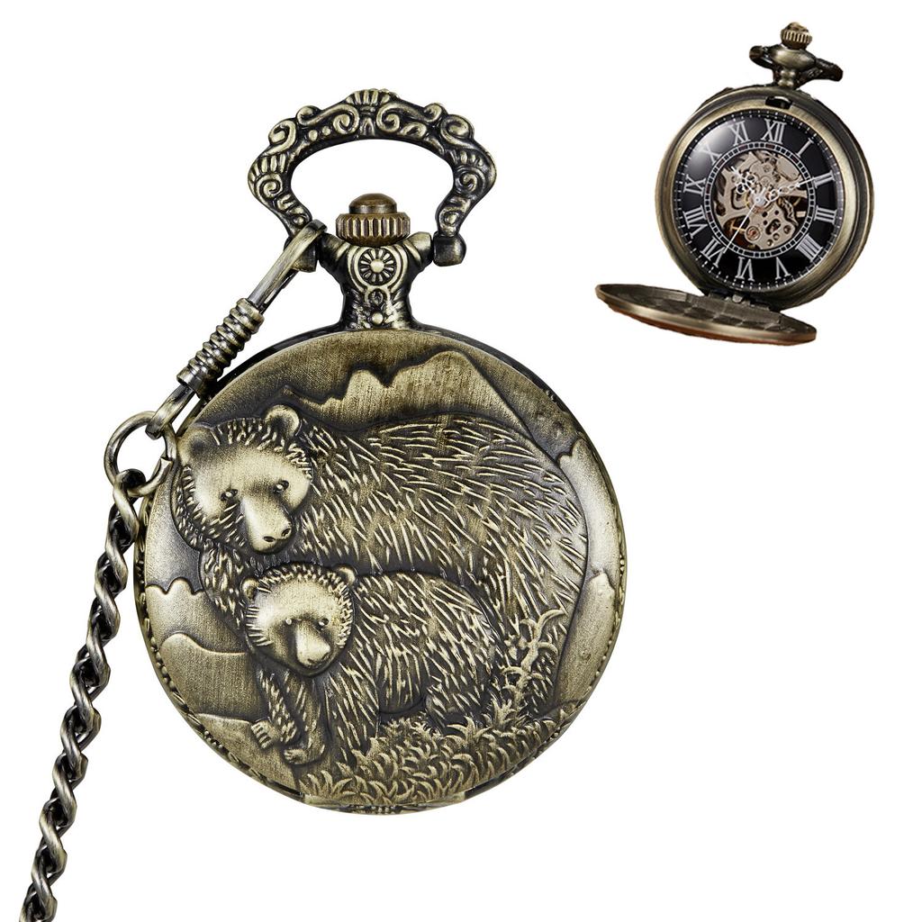 Octopus Squid Spirited Away Chinchilla Retro Copper Mechanical Pocket Watch, Male And Female Student Gift Pocket Watch