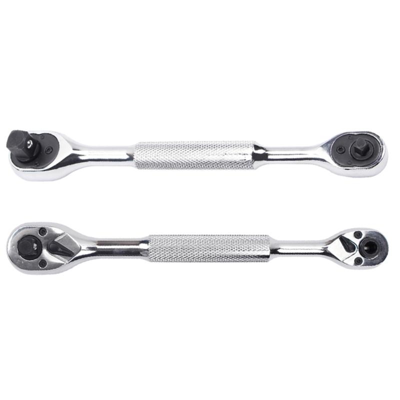 Professional Alloy Steel Ratchet Spanner Wrench With 5Degree Swing Angle 1/4,3/8,1/2 Drive For Tight Space Maintenance