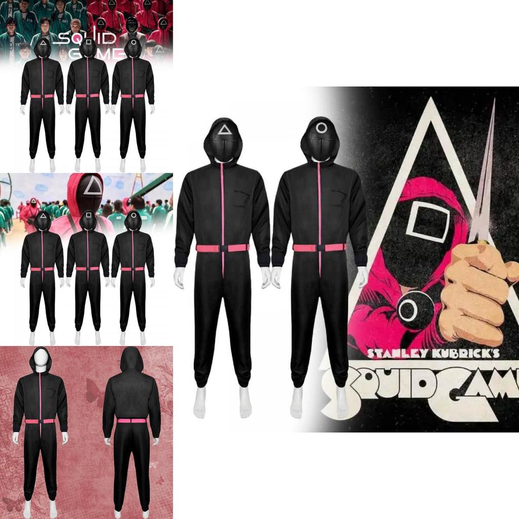 Squid Game Black Onepiece Cosplay Suit For Themed Party And Stage Shows