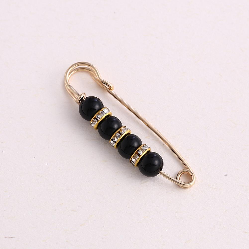 Women New Cute Imitation Pearl Rhinestone Brooch Anti-lighting Skirt Waist Pin Fashion Jewelry Accessories Gifts