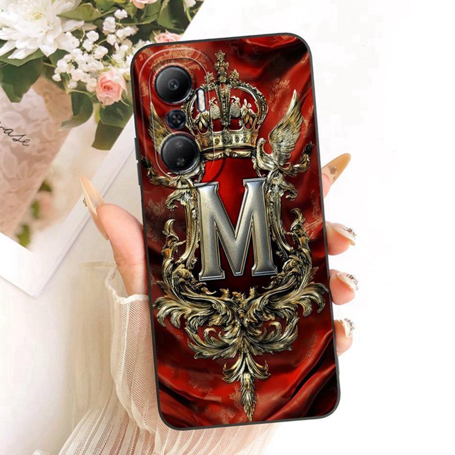 Fashion Crown Letter Couple Phone Case For Infinix Hot 20 20Play Soft Silicone Cases For Infinix Hot20 20 Play Covers Bumpers