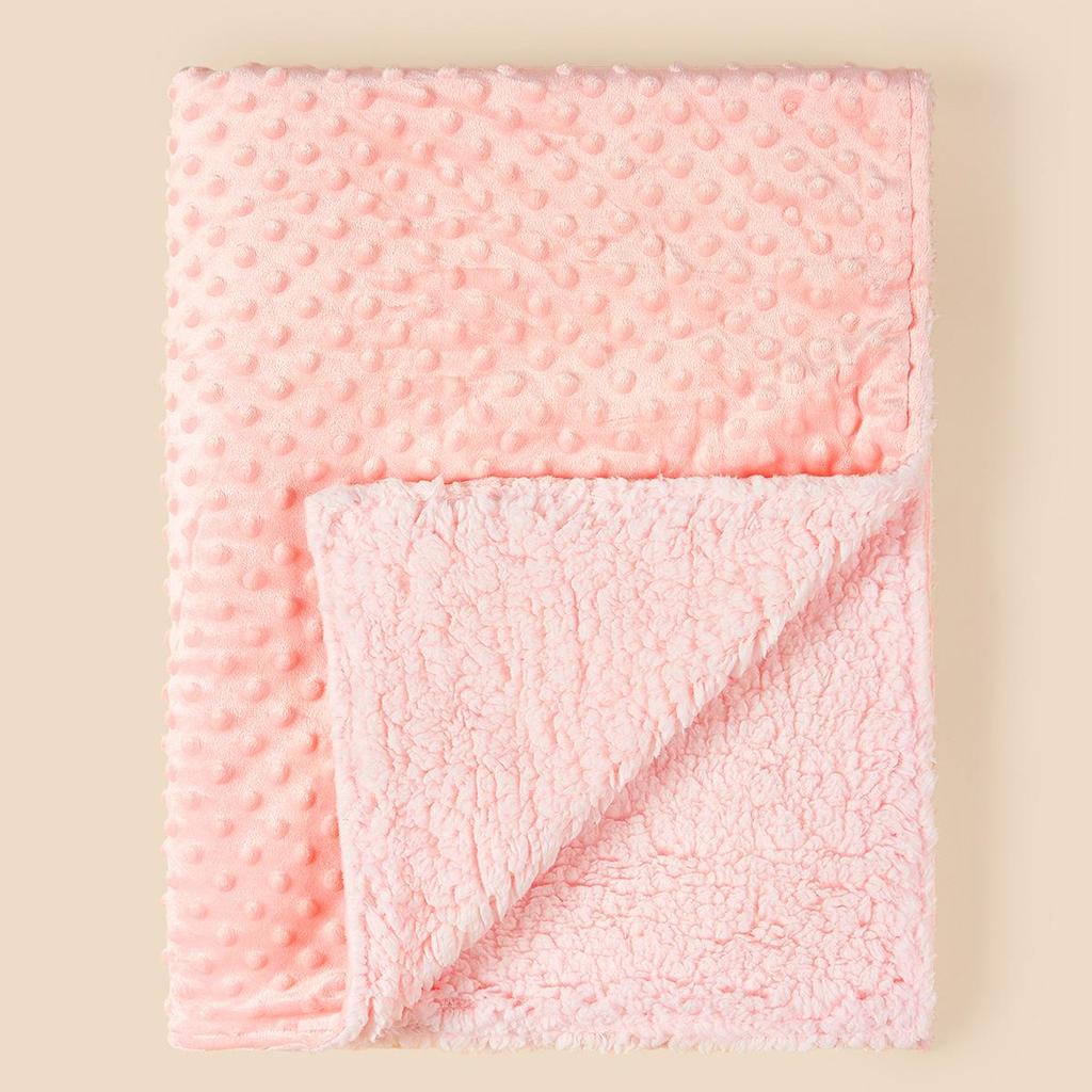 Spring & Autumn Velvet Lambswool Baby Swaddle Blanket - Double-Layer, Foldable & Thickened for Comfort and Warmth