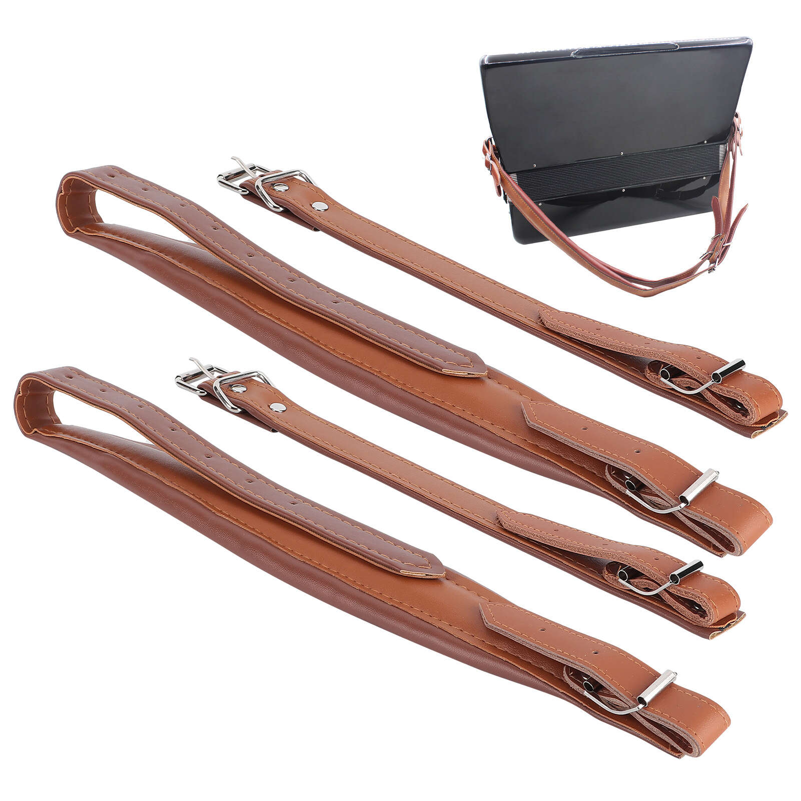 

2 шт., плечевой ремень-аккордеон, аксессуары из искусственной кожи для детей 16 лет120 Бас Кофе