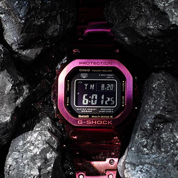 G-Shock Metal Evolution B5000 Quadratisch Iron Man Farbe Sechs Funkwellen Quarzwerk Metallarmband Uhr Herrenuhren Schwarz GMW-B5000RD-4PRT