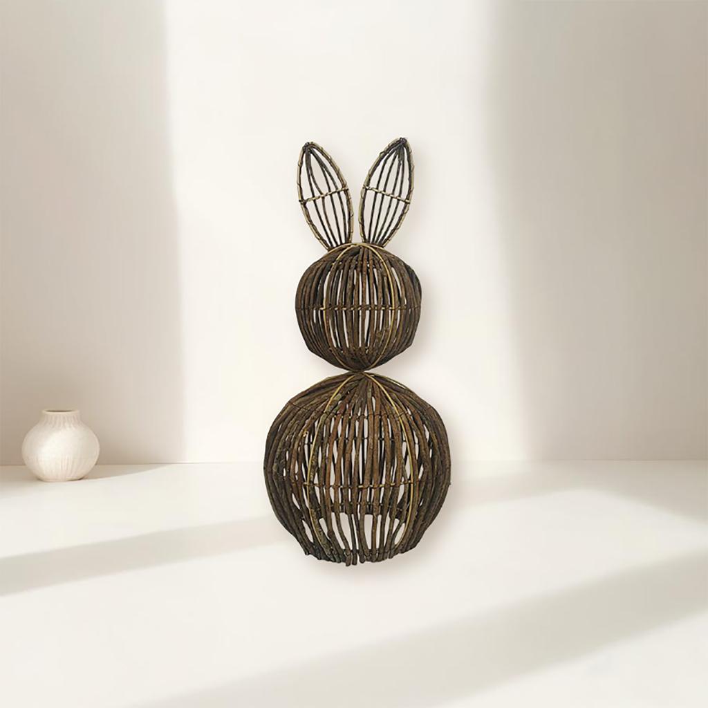 Natural Rattan Handwoven Bunny Easter Woven Basket