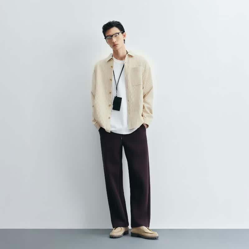 Jack & Jones Men's Loose Fit Cotton Long Sleeve Shirt