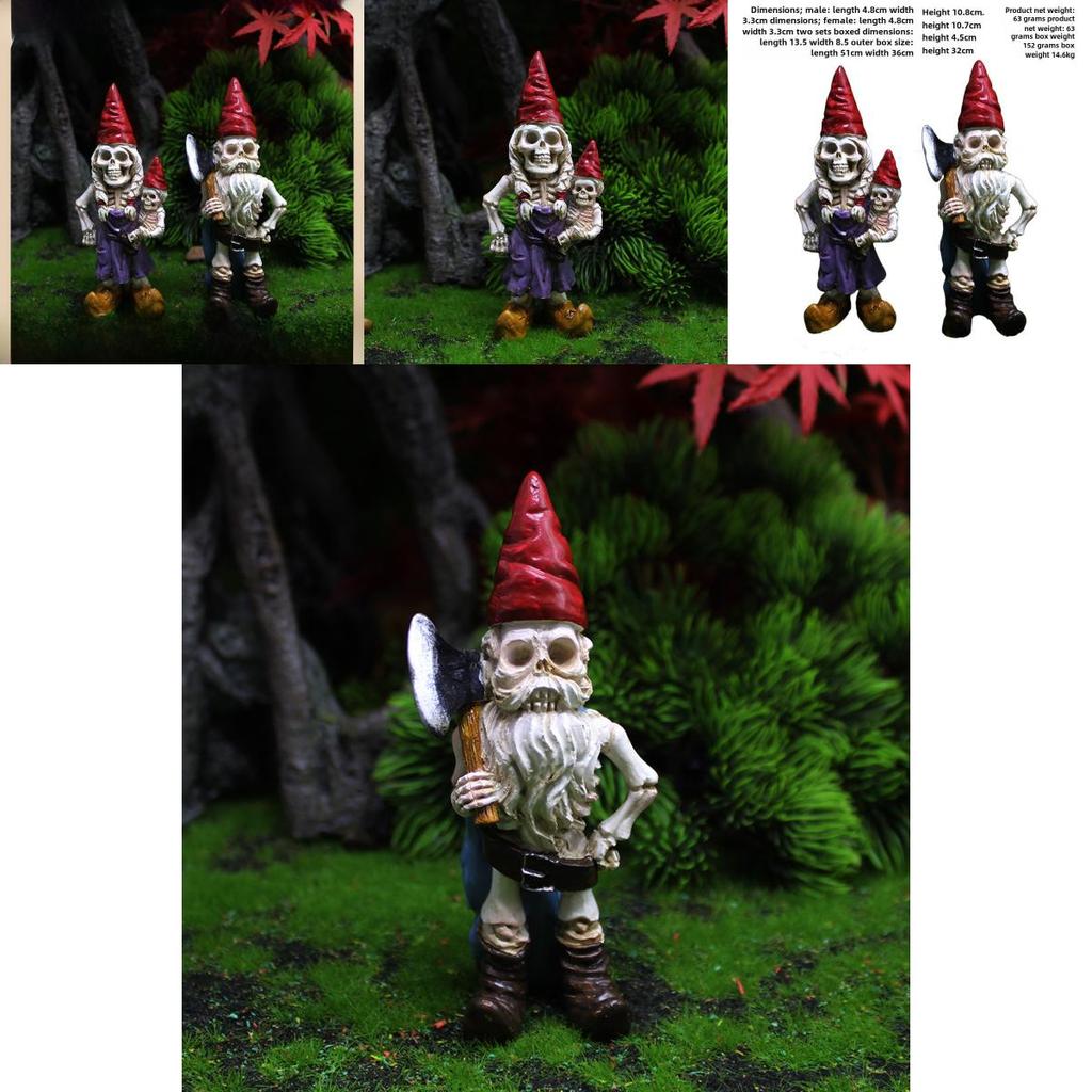 Halloween Skeleton Dwarf Resin Figurine For Micro Landscape Decor Collectors Edition