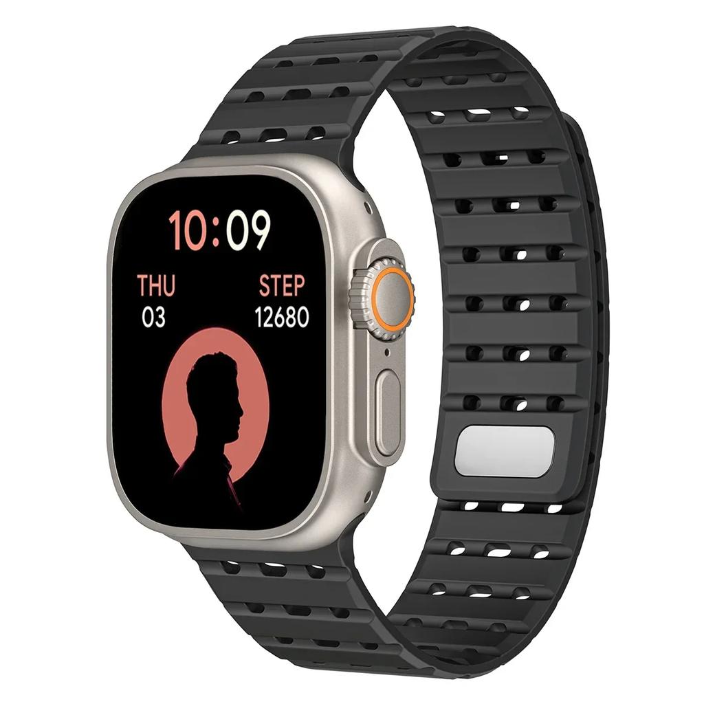 Silicone Magnetic Strap for Apple Watch 38mm 40 41 42 44 45 49 46mm Sports Breathable Wristband iWatch Ultra3 S-11 10 9 8 7 6 5