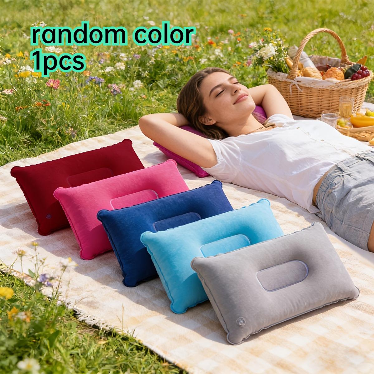 Inflatable travel pillow, portable ultra-light inflatable camping pillow with neck and waist support, washable
