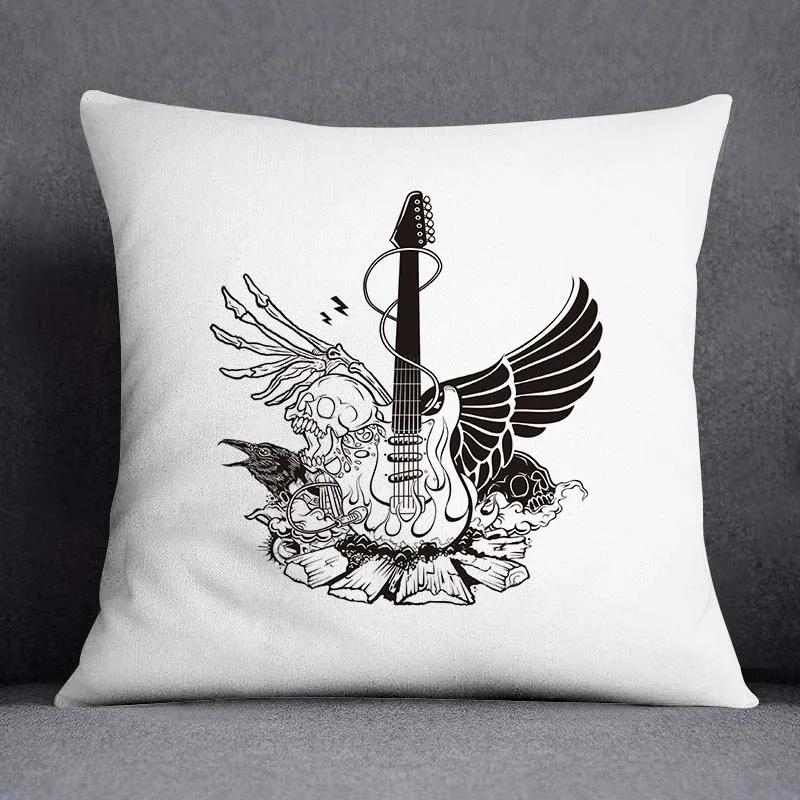 Taie D'oreiller Carrée Avec Motif De Note De Musique JESeries, Housse De Coussin De Bureau, Décoration De La Maison