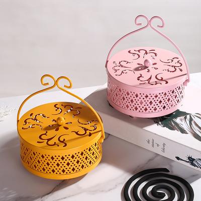 Iron-style Mosquito Coil Plate Mosquito Coil Rack Fireproof and Anti-scalding with Lid Large Creative Incense Box Incense Stove