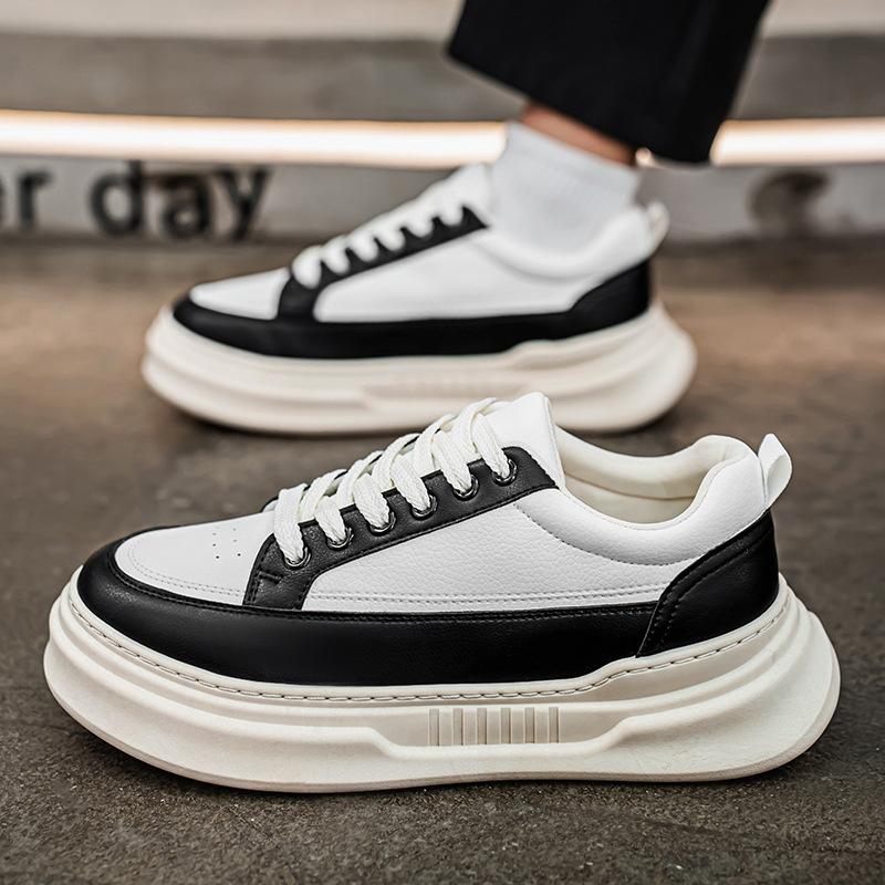 

Big head wide last classic versatile spring little white shoes 2025 thick sole heightening lace-up wear-resistant sports men s casual shoes 39