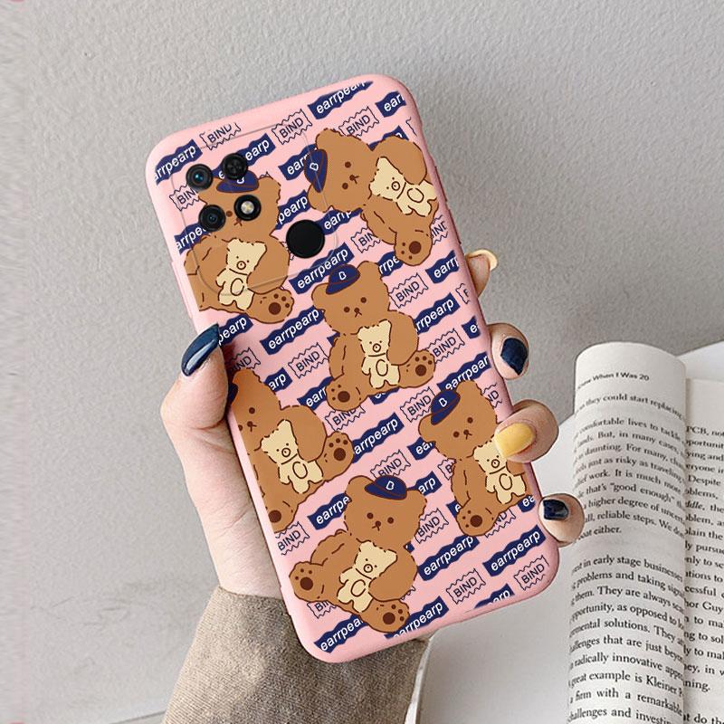 Case For Redmi 10 10C 10A Cute Heart Flower Back Cover Soft Silicone Matte Protective Funda For Xiaomi Redmi 10C Redmi10 Bag