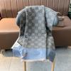 Camellia cashmere scarf women's winter senior sense versatile thickened warm scarf air conditioner shawl