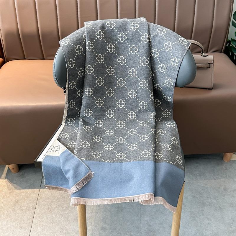 Camellia cashmere scarf women's winter senior sense versatile thickened warm scarf air conditioner shawl