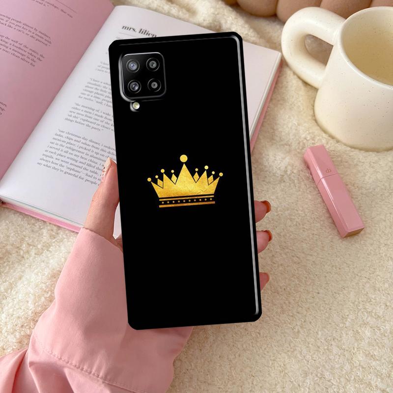 Queen King Crown For Samsung Galaxy A55 A35 A15 A32 A12 A22 A52 A54 A34 A14 A56 A36 A26 A16 A13 A53 A06 Case