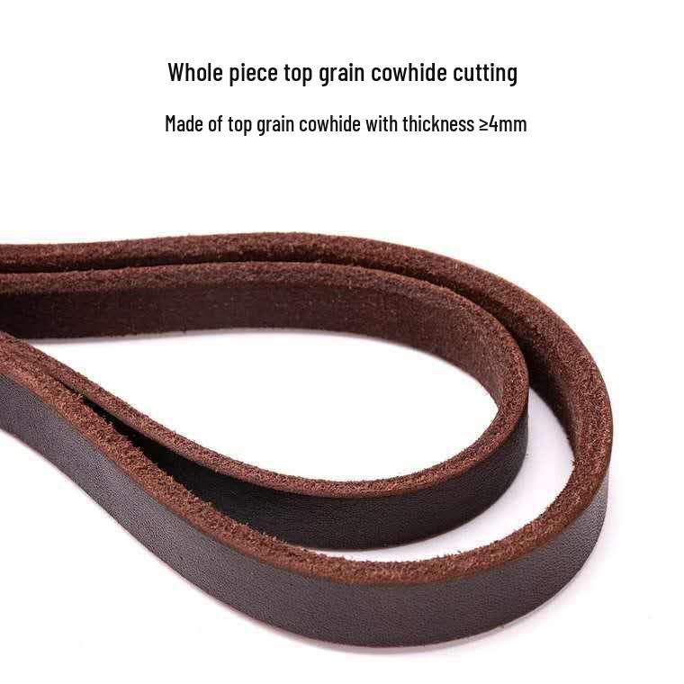 Genuine Cowhide Leather Dog Leash for Golden Retrievers & German Shepherds - Durable Walking Rope