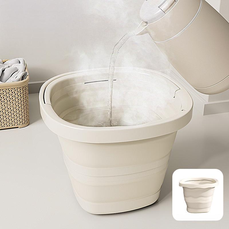 Balde de Água Dobrável Material Espessado Reforçado Grande Capacidade Multiuso Armazenamento Portátil Balde Utilitário para Pesca Economia de Espaço