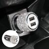 Car Charger Diamond-mounted Car Phone Safety Hammer Charger Dual USB Fast-Charged Diamond Auto Phone Aluminum Alloy Charger