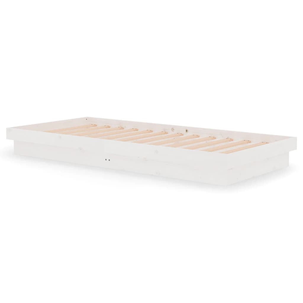 Solid Wood Bed White 90 x 200 cm