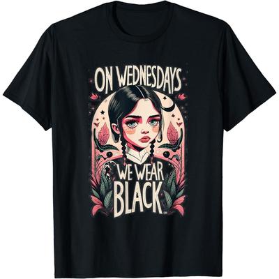 AspeAr Cute On Wednesdays We Wear Black Goth Design T-Shirt
