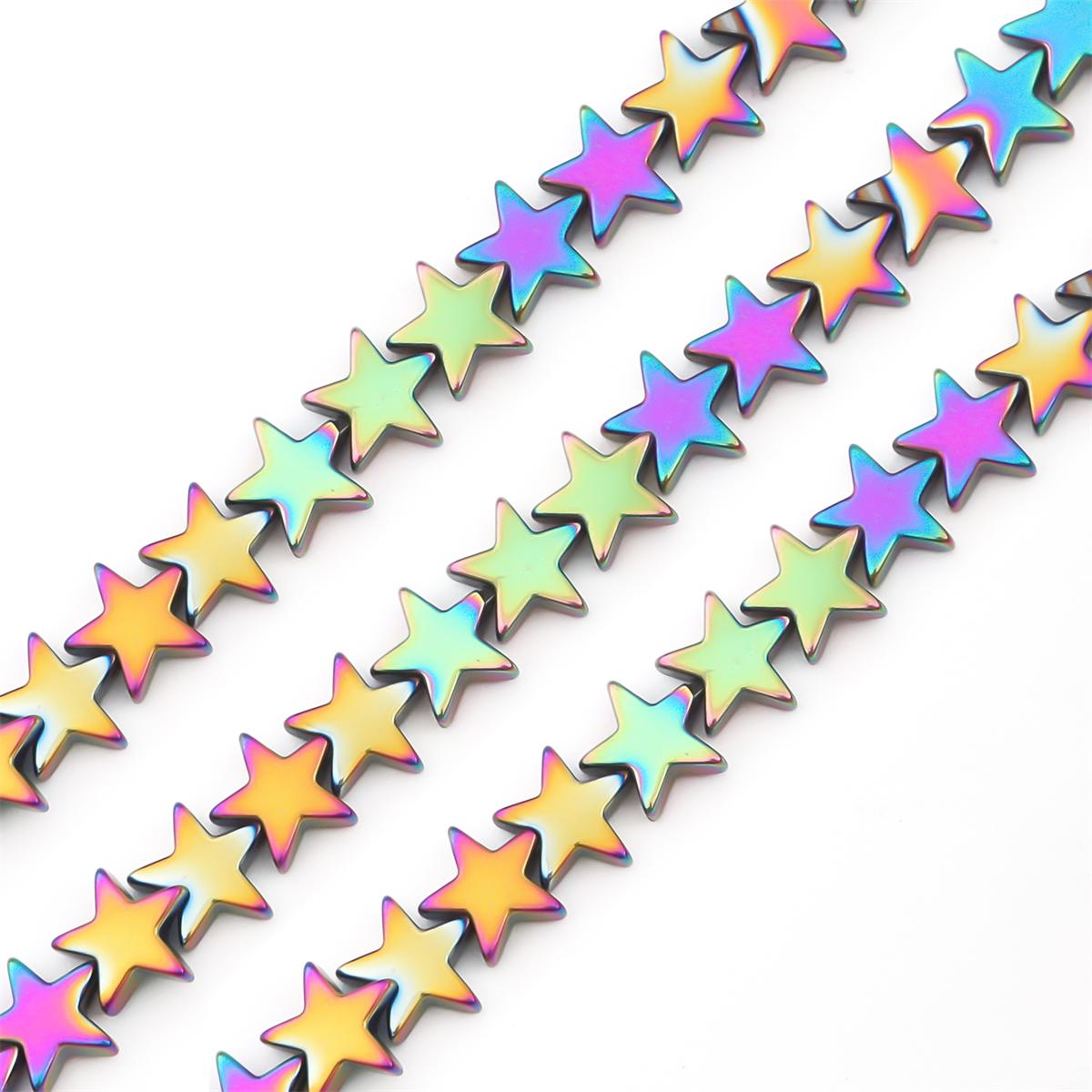 

4/6/8 мм натуральный камень, золото, серебро, разноцветные пентаграммы, гематитовые бусины, звезды, свободные бусины-разделители, подвеска для изготовления ювелирных изделий, браслетов, аксессуары своими руками 6mm 75pcs золотой