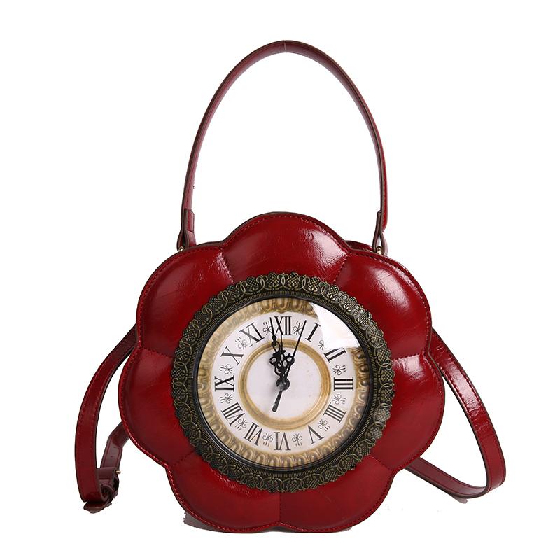Women's bag fashion personality clock messenger bag European and American creative clock shape three-dimensional portable shoulder bag