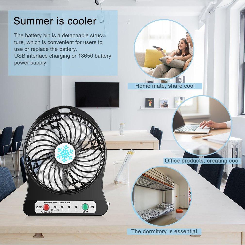 Portable Mini Fan Air Cooler USB Chargeable Desktop Fans 3 Mode Speed Regulation Summer Outdoor