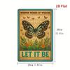 Vintage Metal Sign Butterfly Let It Be Wall Art Decor