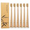 TIKITAKA FTG Boar Bristle Bamboo Toothbrush, Set of 6, Firm Natural Bristles, Curved Bamboo Handle, Self-Standing, Family Use, Adult Size