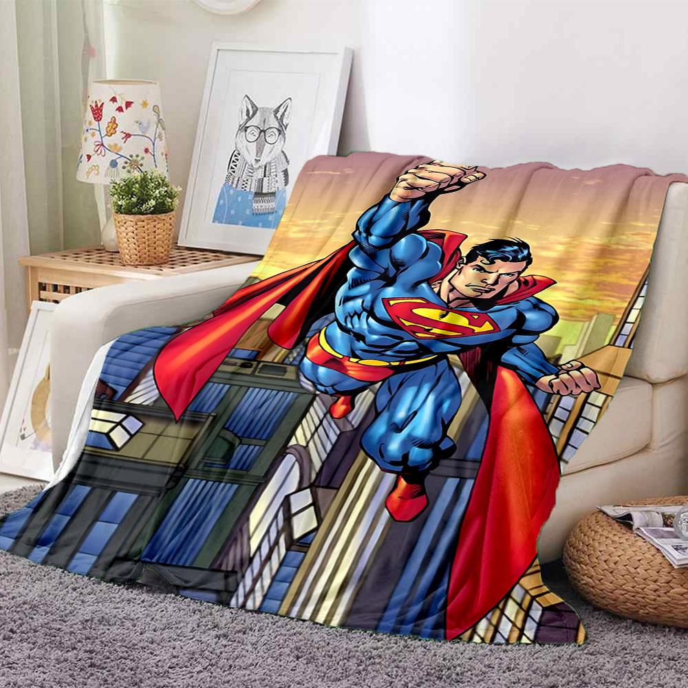 1ks Flanelová deka Superman Měkká, hřejivá a útulná na pohovku, postel, do kanceláře a na cesty Všestranný dárek pro každé roční období, Vánoční dárek