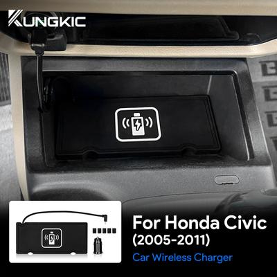 For Honda Civic 8th 8gen 2005 2006 2007 2008 2009 2010 2011 Car Wireless Charger Mobile Phone Charging Holder 15W Charger Board