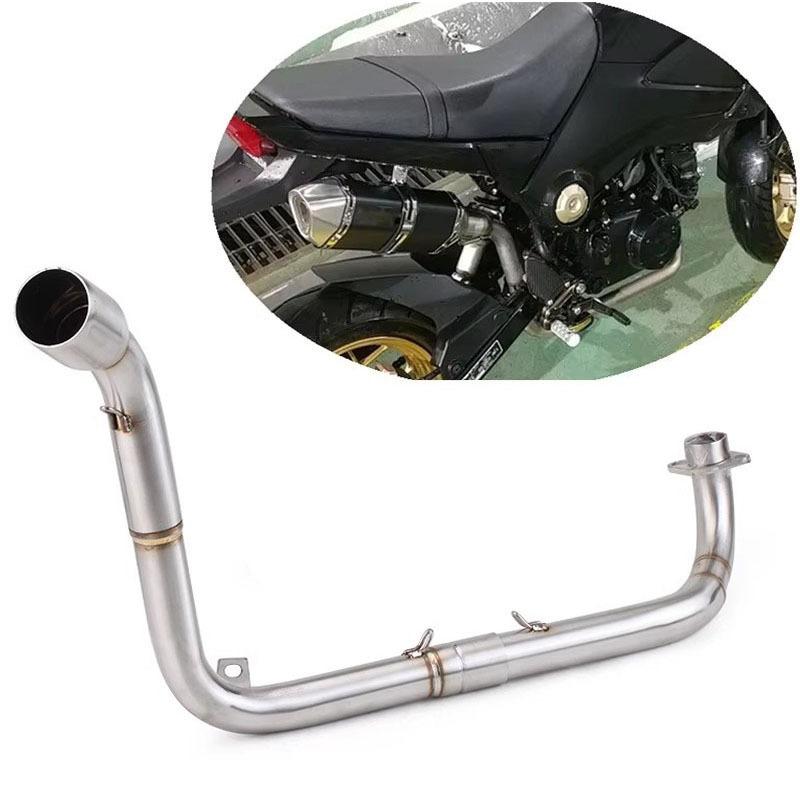 For Honda MSX Grom 125 2013-2024 Grom125 MSX125 MSX 125 Full System Black / Silvery / Carbon Exhaust Tips With Header Link Pipe