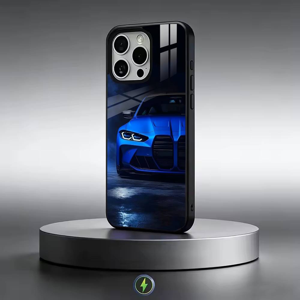 Blue Red Cars M3 M4 Phone Case For iPhone17,16,15,14,13,12,11 Plus,Pro Magnetic with Magsafe Wireless Charging