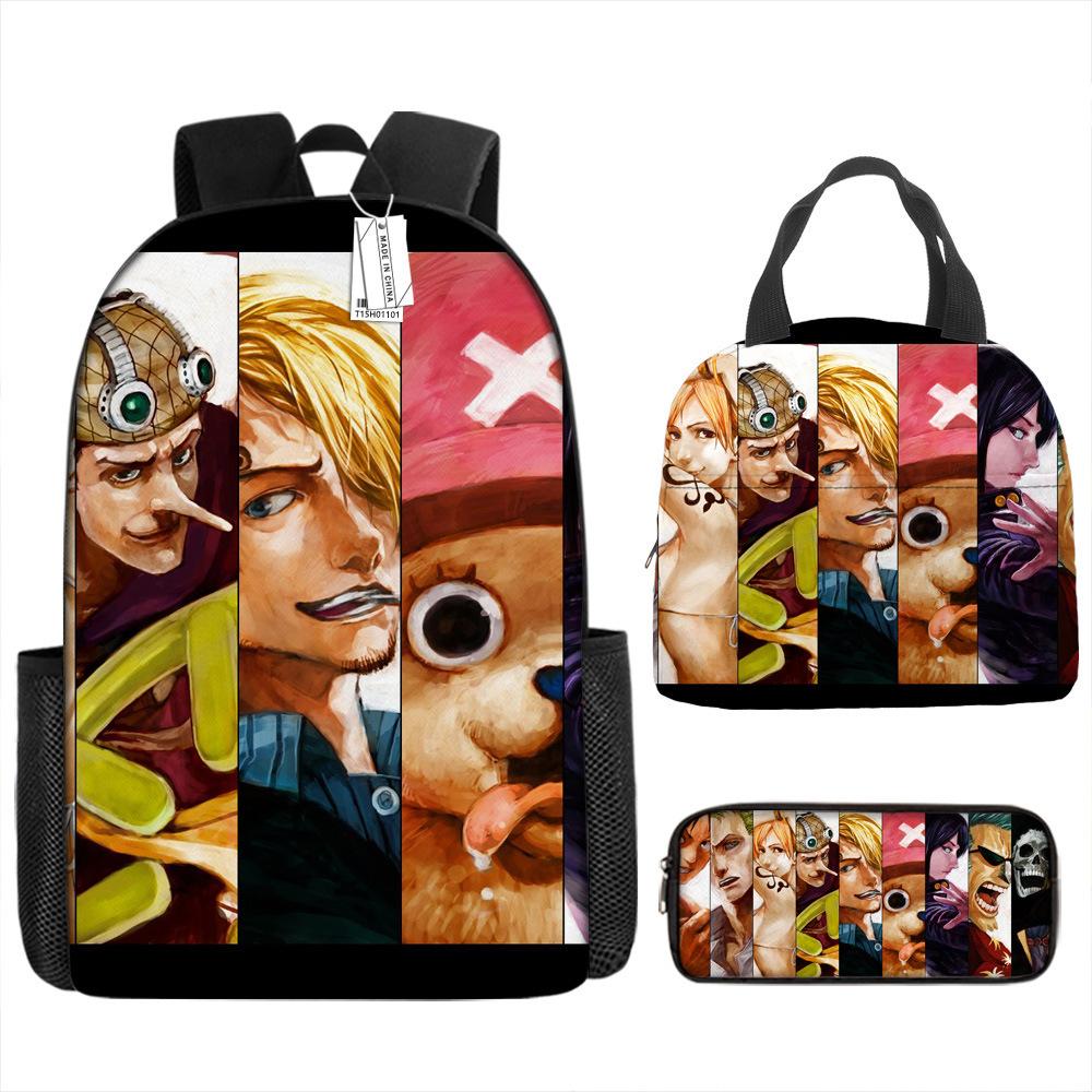 ONE PIECE Luffy One Piece Schoolbag Campus Primary School Students Nautical King Backpack Lightweight Large Capacity Computer Bag