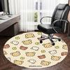 1pc Rilakkuma Pattern Cute Animals Round Carpet, Made of Polyester,Perfect for Decorating Office Chairs, Living Rooms,Vibrant Decorative Rug